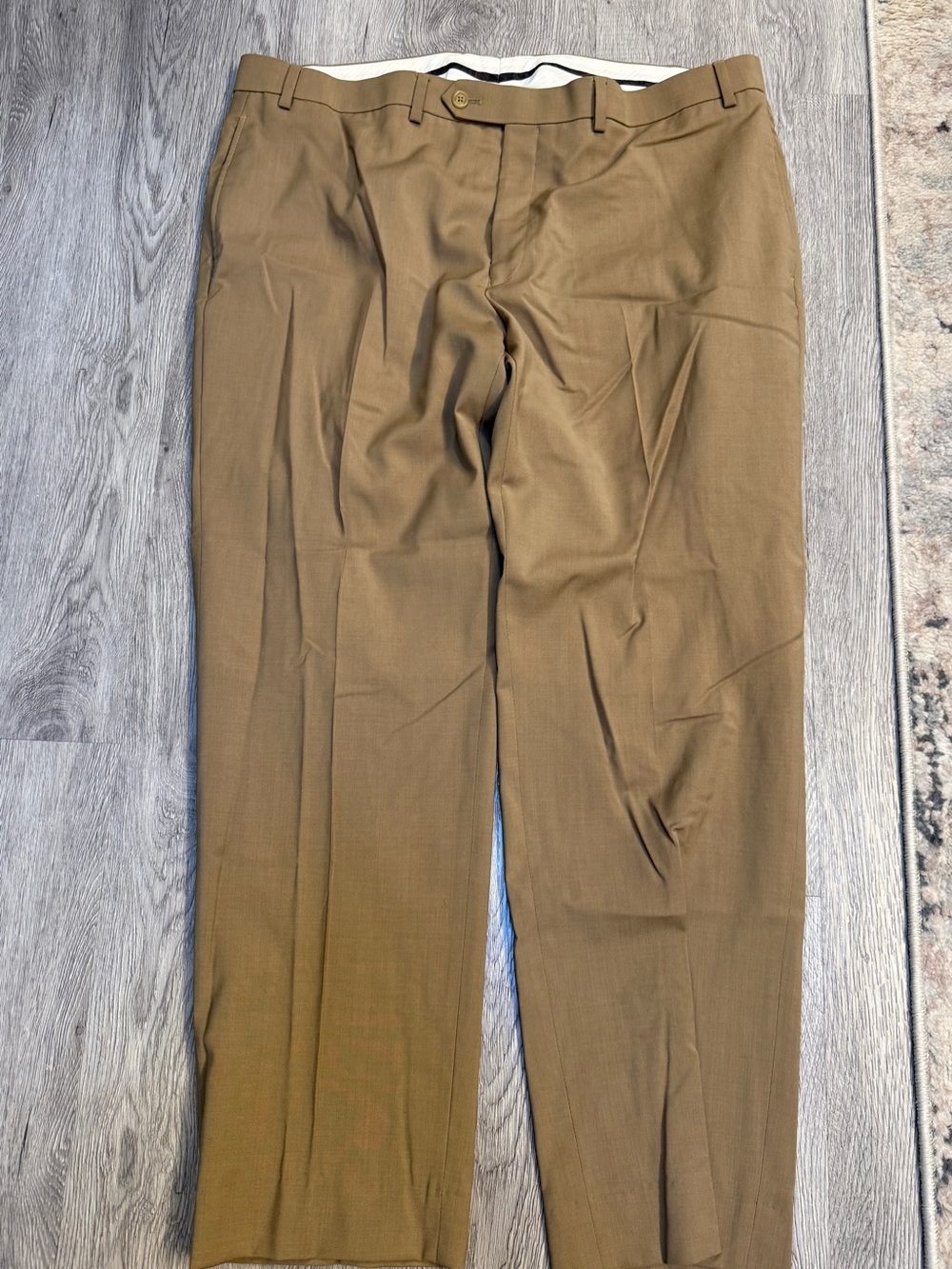 Lauren Ralph Lauren Mens 40x30 Tan 100% Wool Total Comfort Dress Pants Khaki